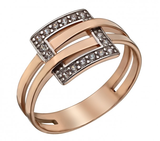 Золотое кольцо с фианитами. Артикул 380466 - Фото  1