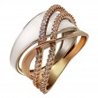 Золотое кольцо с фианитами и эмалью. Артикул 330073Е  размер 16 - Фото 6