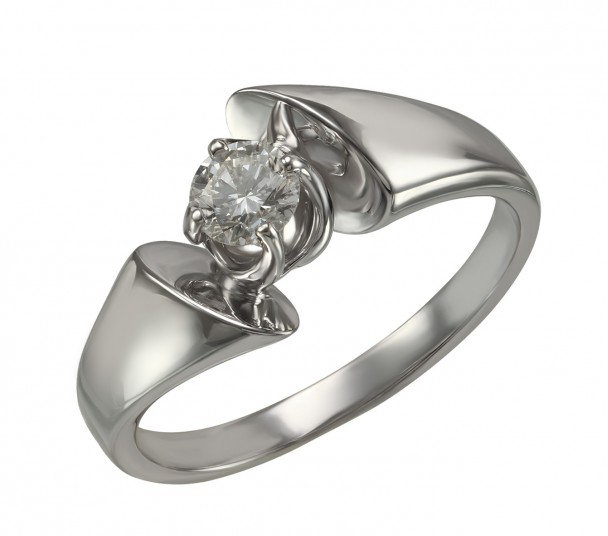 Золотое кольцо с бриллиантом. Артикул 740334В - Фото  1