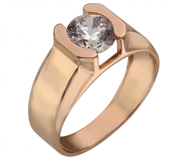 Золотое кольцо с сапфирами и фианитами. Артикул 372620 - Фото  1