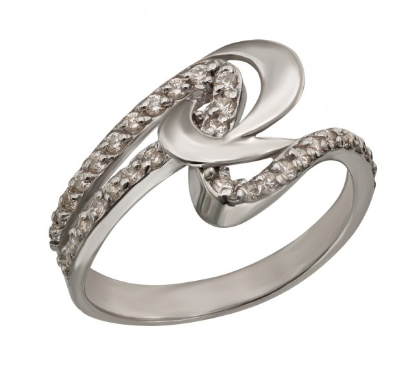 Серебряное кольцо с фианитами. Артикул 380154С - Фото  1