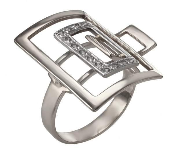 Серебряное кольцо с фианитами. Артикул 320984С - Фото  1