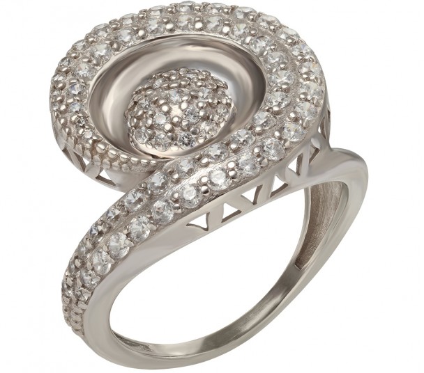 Серебряное кольцо с фианитами. Артикул 330643С - Фото  1