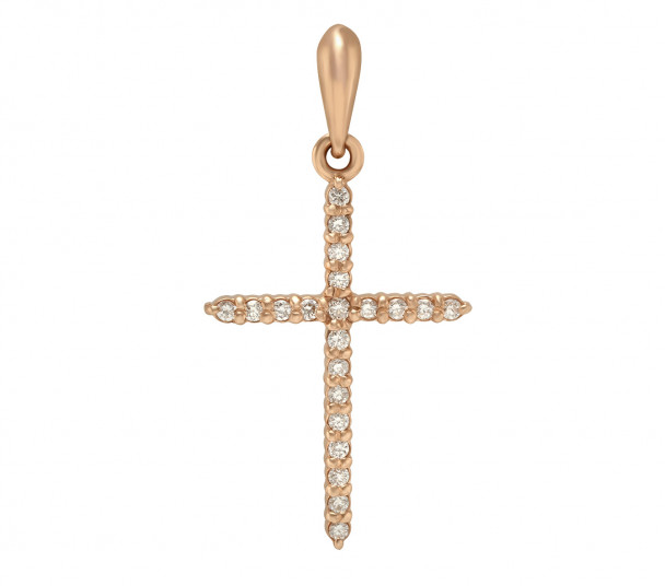 Золотой крест с бриллиантами. Артикул 720017  - Фото 1