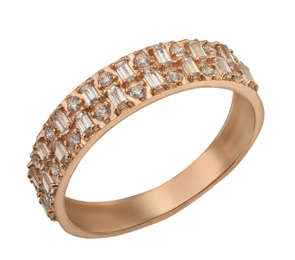 Золотое кольцо с бриллиантом. Артикул 750626 - Фото  1
