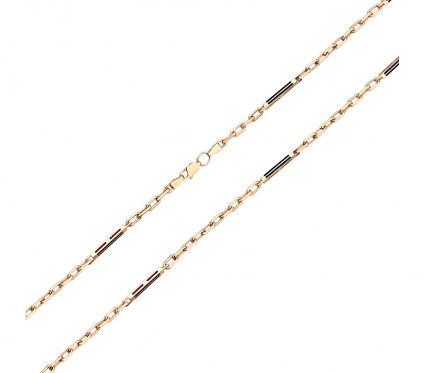 Литая цепочка в красном золоте с вставками ювелирной эмали. Артикул 895006Е  размер 650 - Фото 1