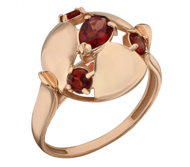 Обручальное кольцо из красного золота с бриллиантом. Артикул 750018 - Фото  1