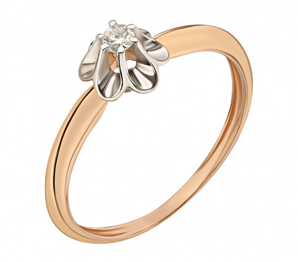 Золотое кольцо с бриллиантом. Артикул 750627  размер 17.5 - Фото 1