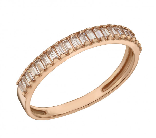 Золотое кольцо с фианитами. Артикул 380446 - Фото  1