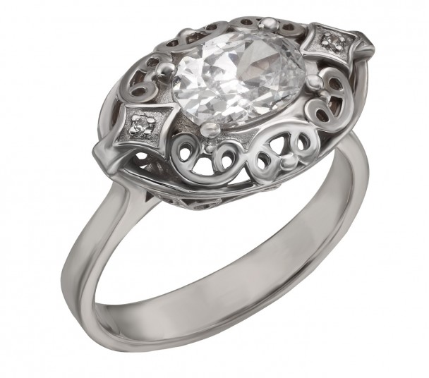 Серебряное кольцо с фианитами. Артикул 330839С  размер 18.5 - Фото 1