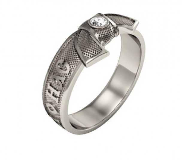 Серебряное кольцо с фианитом. Артикул 320823С  размер 19.5 - Фото 1