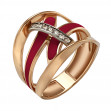Золотое кольцо с фианитами и эмалью. Артикул 330127Е  размер 17.5 - Фото 5