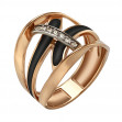 Золотое кольцо с фианитами и эмалью. Артикул 330127Е  размер 17.5 - Фото 6