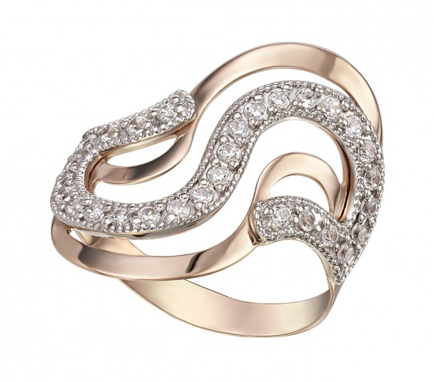 Золотое кольцо с фианитами. Артикул 390101  размер 16 - Фото 1