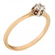 Золотое кольцо с бриллиантом. Артикул 750628  размер 15 - Фото 2
