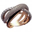 Золотое кольцо с фианитами и эмалью. Артикул 330139Е  размер 17.5 - Фото 5