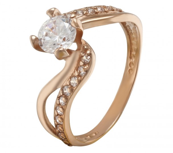 Золотое кольцо с фианитами. Артикул  320970  размер 18 - Фото 1