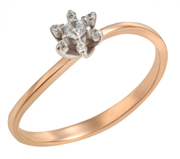 Золотое кольцо с фианитами. Артикул 330056  размер 15.5 - Фото 1