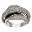 Серебряное кольцо с фианитами и эмалью. Артикул 330141А  размер 16.5 - Фото 3