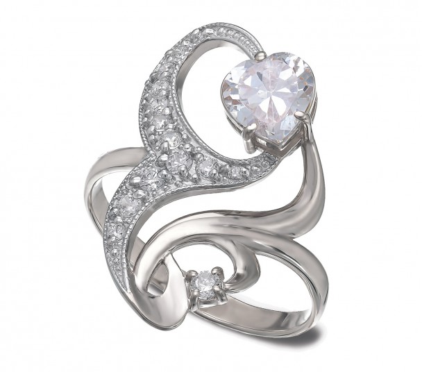 Серебряное кольцо с фианитами. Артикул 320064С  размер 17 - Фото 1