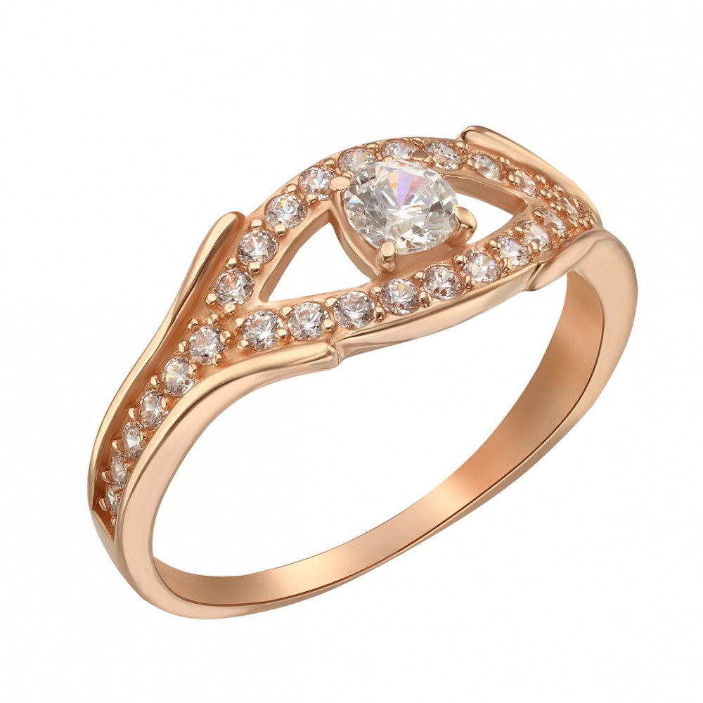 Золотое кольцо с фианитами. Артикул 380583  размер 16.5 - Фото 2