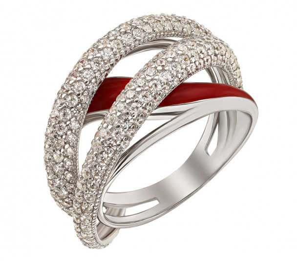 Серебряное кольцо с эмалью. Артикул 300331А - Фото  1