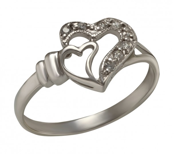 Серебряное кольцо с фианитами. Артикул 320108С  размер 17.5 - Фото 1