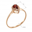 Gold ring with garnet and cubic zirkonia. Article 364674  size 16.5 - Photo 2