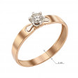 Gold ring with diamond. Article 750669  size 19 - Photo 2