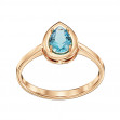 Gold ring with blue topaz. Article 361670  size 16.5 - Photo 2