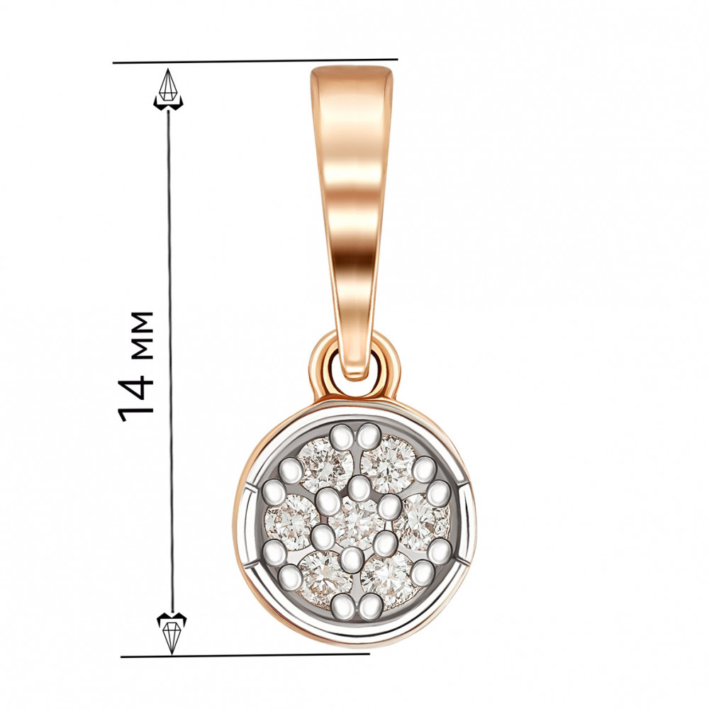 Золотий підвіс з діамантами. Артикул 700315  - Фото 2