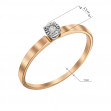 Gold ring with diamond. Article 750675  size 17 - Photo 2