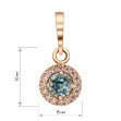 Gold pendant with blue topaz and cubic zirkonia. Article 181123  - Photo 2