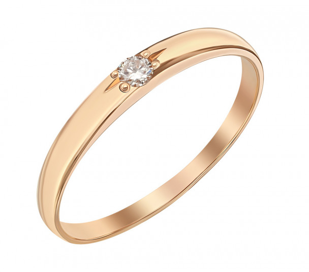 Золотое кольцо с бриллиантами и изумрудом. Артикул 752646 - Фото  1