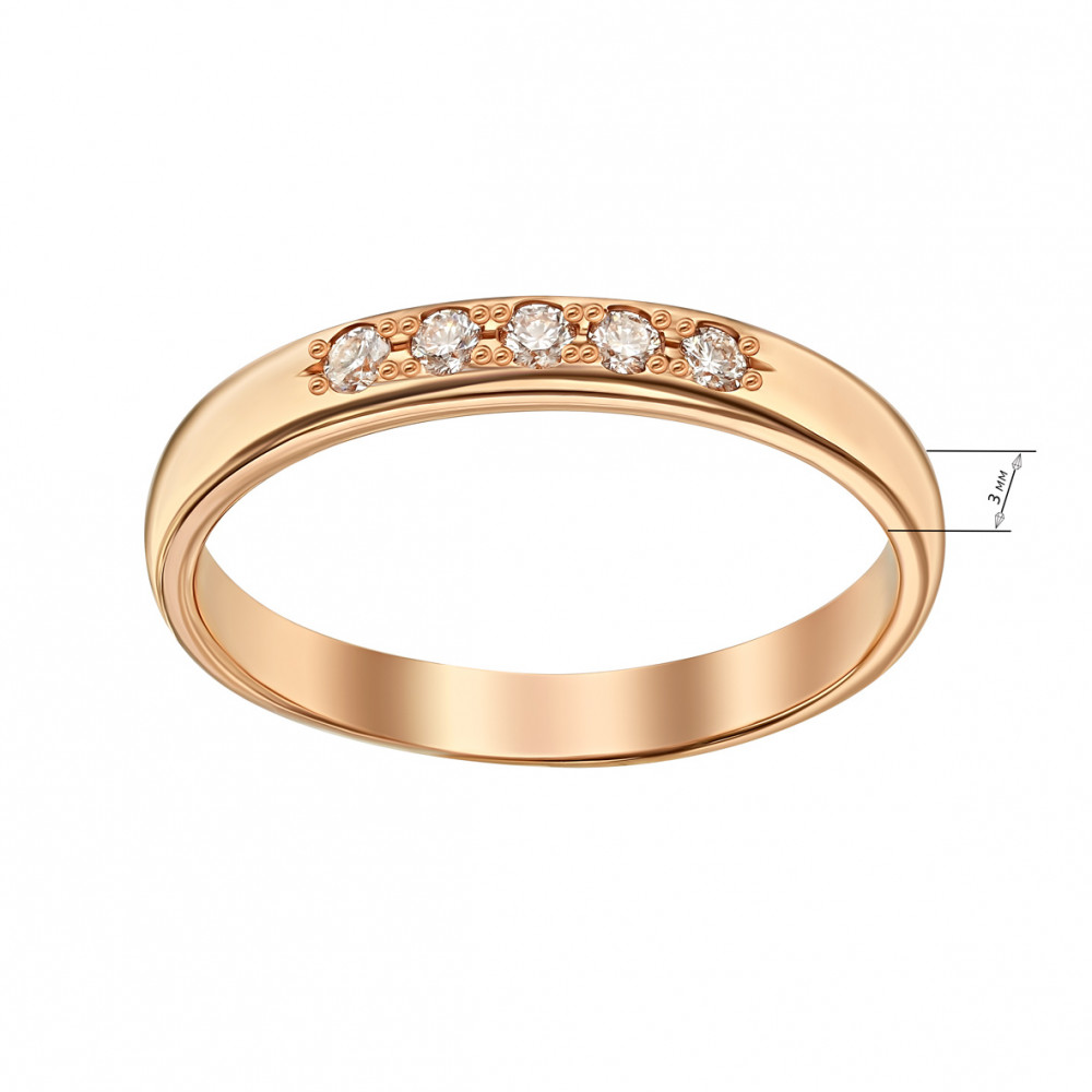 Золотое кольцо с бриллиантами. Артикул 740361  размер 17 - Фото 2