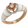 Золотое кольцо с фианитами и эмалью. Артикул 330053Е  размер 22 - Фото 2