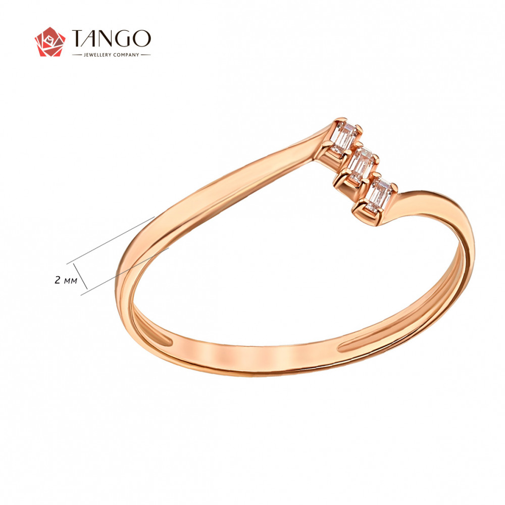 Золотое кольцо с фианитами. Артикул 380595  размер 16 - Фото 2
