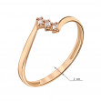 Gold ring with cubic zirkonia. Article 380595  size 17.5 - Photo 2