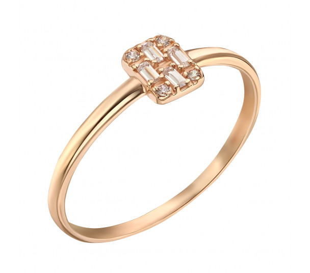 Золотое кольцо с фианитами. Артикул 380600  размер 16 - Фото 1