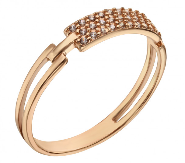 Золотое кольцо с фианитами. Артикул 380058  размер 18 - Фото 1