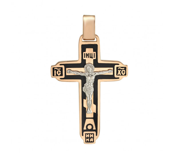 Золотий хрест з емаллю. Артикул 250070Е  - Фото 1