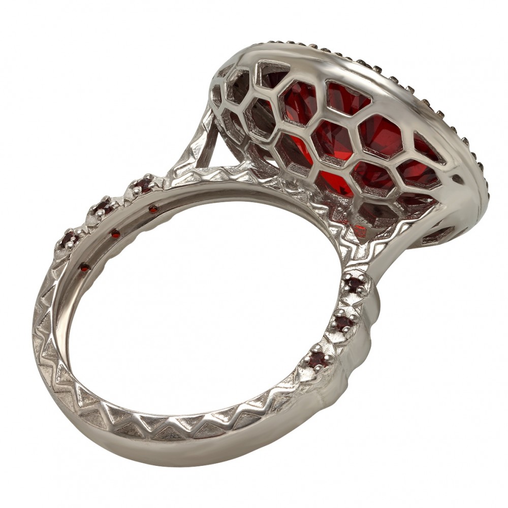 Серебряное кольцо с фианитами. Артикул  330846С  размер 20 - Фото 2