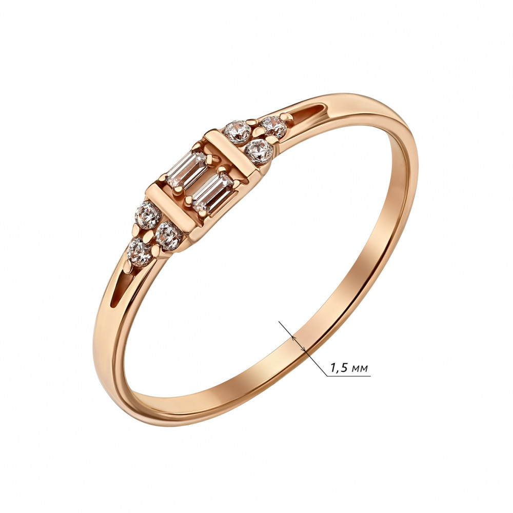 Золотое кольцо с фианитами. Артикул 380598  размер 17.5 - Фото 2
