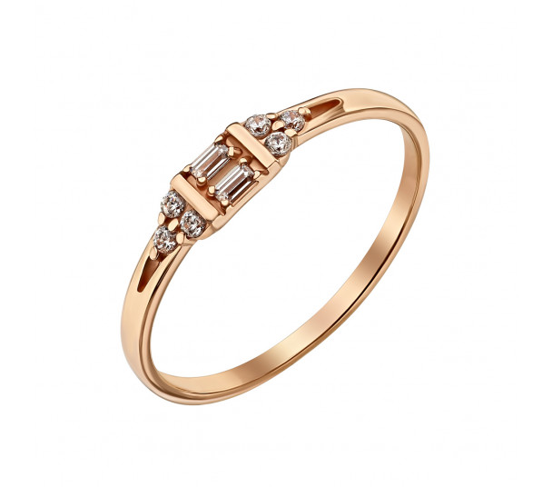 Золотое кольцо с агатом, фианитом и эмалью. Артикул 379682Е - Фото  1