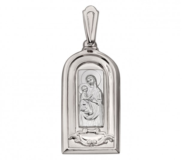 Серебряная ладанка "Иерусалимская икона Божией Матери". Артикул 120301С  - Фото 1