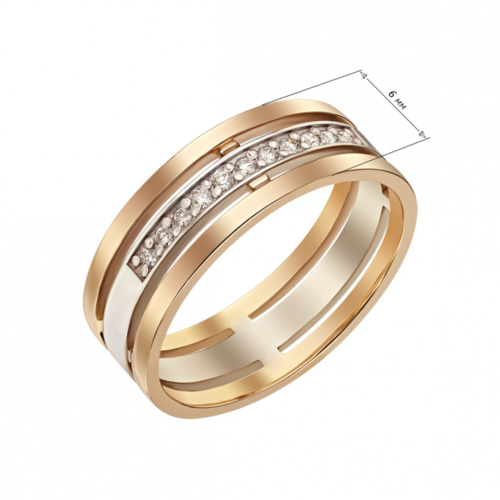 Золотое кольцо с бриллиантами. Артикул 750688  размер 17.5 - Фото 2