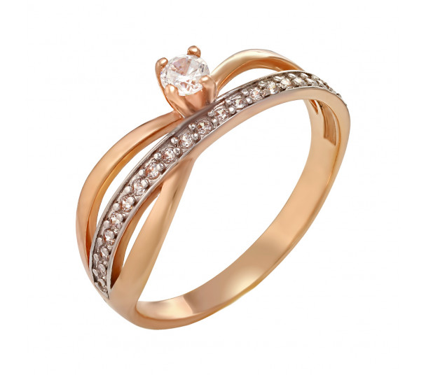Золотое кольцо с фианитами. Артикул 380064  размер 17.5 - Фото 1