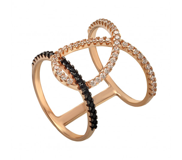 Золотое кольцо с фианитами. Артикул 380351  размер 18 - Фото 1
