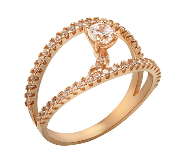 Золотое кольцо с фианитами. Артикул 380340  размер 16 - Фото 1