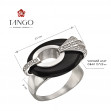 Серебряное кольцо с агатом и фианитами. Артикул 369689С  размер 16 - Фото 2